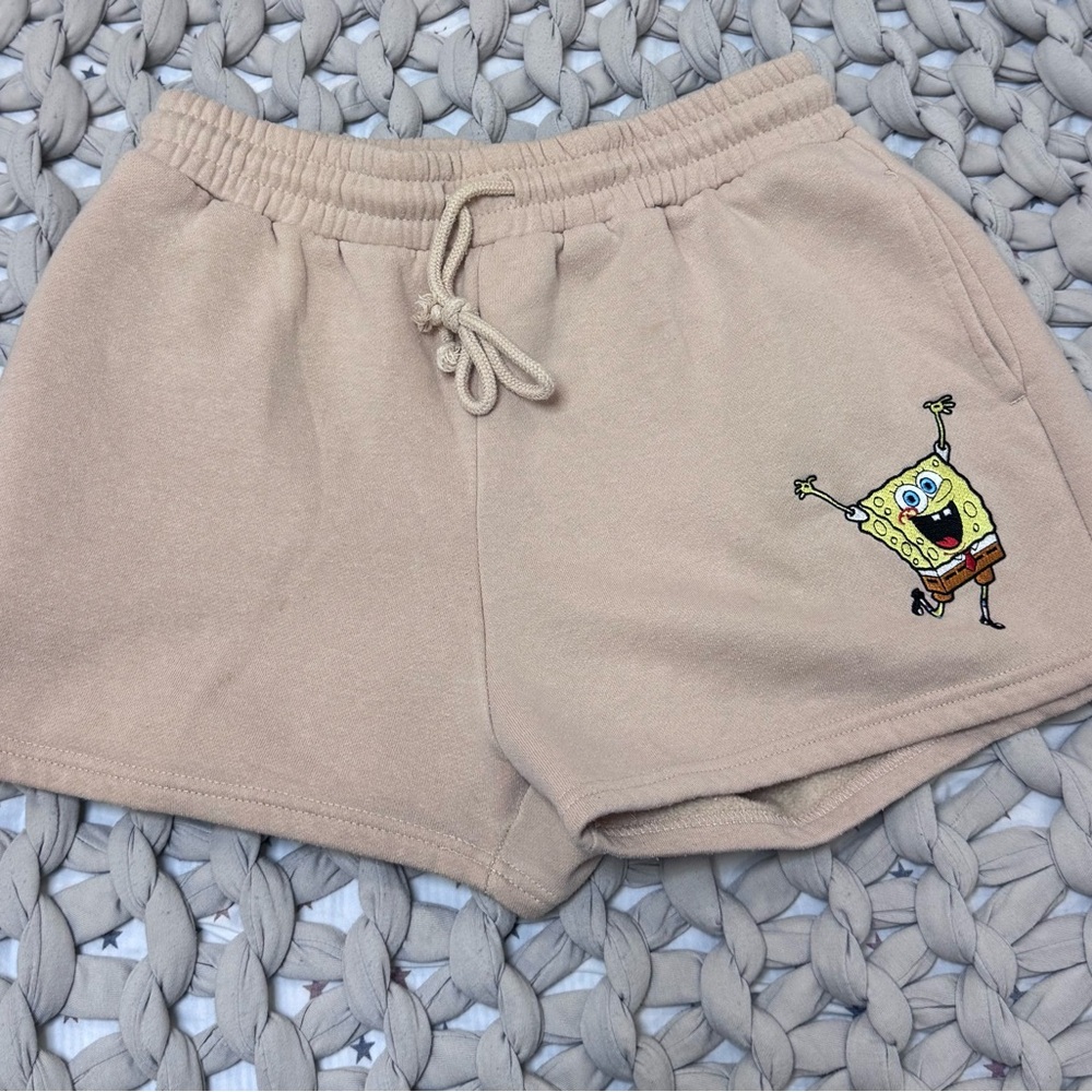 Nickelodeon Beige SpongeBob Graphic Athletic Shorts
